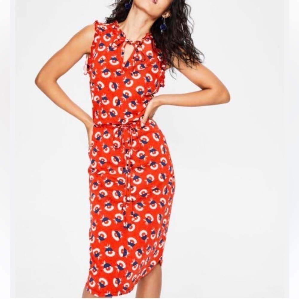 Boden Poppy Floral Jersey Knit Dress Size US 10P
